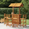 Ensemble De Bar De Jardin Premium - Ensemble De Bar De Jardin 5 Pièces En Bois D'acacia Massif