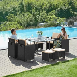 Salon De Jardin - Salon De Jardin 4 6 8 Personnes - Mobilier De Jardin - Table à Manger Et Chaises - Set De 9 - Terrasse - Table De Jardin - Table Basse Avec Surface En Verres - Zwart Beige 15 Salon De Jardin - Salon De Jardin 4 6 8 Personnes - Mobilier De Jardin - Table à Manger Et Chaises - Set De 9 - Terrasse - Table De Jardin - Table Basse Avec Surface En Verres - Zwart Beige -Jardin Meubles Magasin 1200x1200 1579