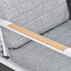 Outsunny Ensemble De Salon De Jardin 5 Pièces Mobilier De Balcon Réglable Aluminium Gris + Blanc 84B-617 -Jardin Meubles Magasin 1200x1200 1583