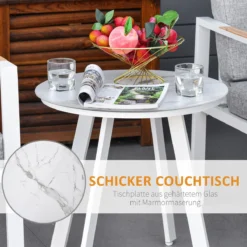 Outsunny Ensemble De Salon De Jardin 5 Pièces Mobilier De Balcon Réglable Aluminium Gris + Blanc 84B-617 -Jardin Meubles Magasin 1200x1200 1584