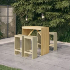 La Dolce Vita - Table GardenBar 5 Pièces Avec Chaises - Meuble Bar - Meuble Bar - Meuble D'angle Bar - Table Haute Avec Tabourets - Meuble Bistro Avec Table Et Chaises Bois De Pin Imprégné -Jardin Meubles Magasin 1200x1200 1590