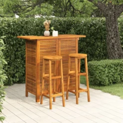 La Dolce Vita - 3 Pièces GardenBar Avec Chaises - Meuble Bar - Meuble Bar - Meuble D'angle Bar - Table Haute Avec Tabourets - Meuble Bistro Avec Table Et Chaises Bois D'acacia Massif -Jardin Meubles Magasin 1200x1200 1605