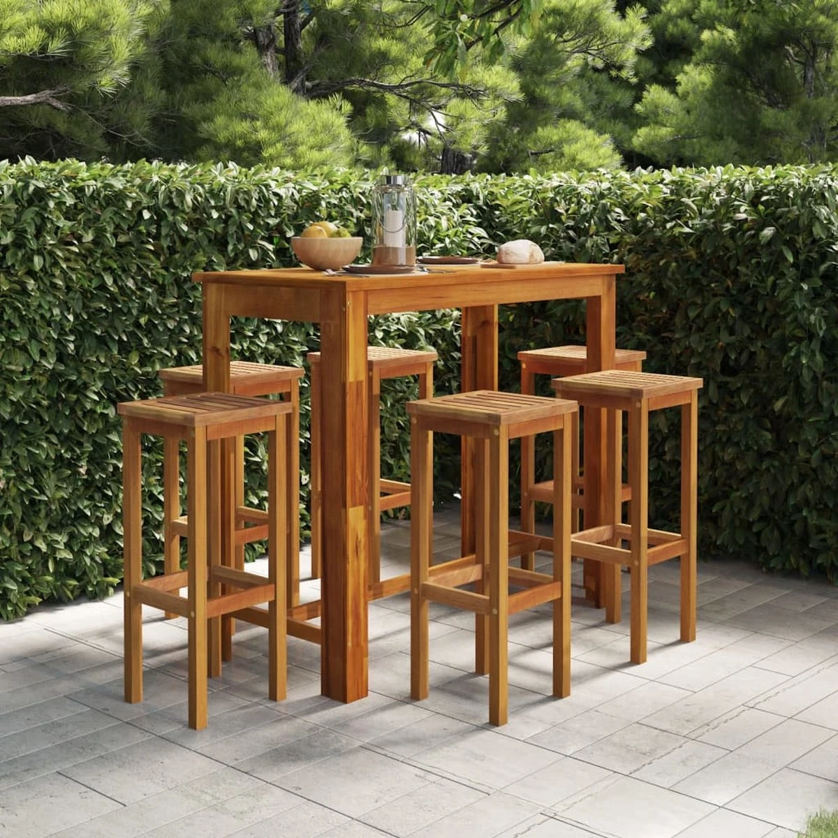 Ensemble De Bar De Jardin Premium - Ensemble De Bar De Jardin 7 Pièces En Bois D'acacia Massif 1 Ensemble De Bar De Jardin Premium - Ensemble De Bar De Jardin 7 Pièces En Bois D'acacia Massif