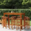 Ensemble De Bar De Jardin Premium - Ensemble De Bar De Jardin 9 Pièces En Bois D'acacia Massif