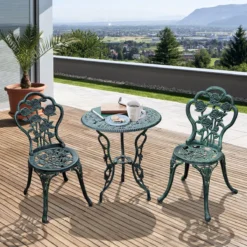 Outsunny Ensemble Bistro 3 Pièces Ensemble De Balcon Meubles De Jardin Balcon Fonte D'aluminium Vert Antique 01-0795 -Jardin Meubles Magasin 1200x1200 1626