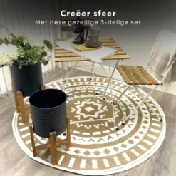 Cheqo® Set De Bistro 3 Pièces - Salon De Jardin - Salon De Balcon - Chaises Avec Table - Table De Jardin - Chaise De Jardin - Bois & Métal - Wit - 70x70x75cm 9 Cheqo® Set De Bistro 3 Pièces - Salon De Jardin - Salon De Balcon - Chaises Avec Table - Table De Jardin - Chaise De Jardin - Bois & Métal - Wit - 70x70x75cm -Jardin Meubles Magasin 1200x1200 1658