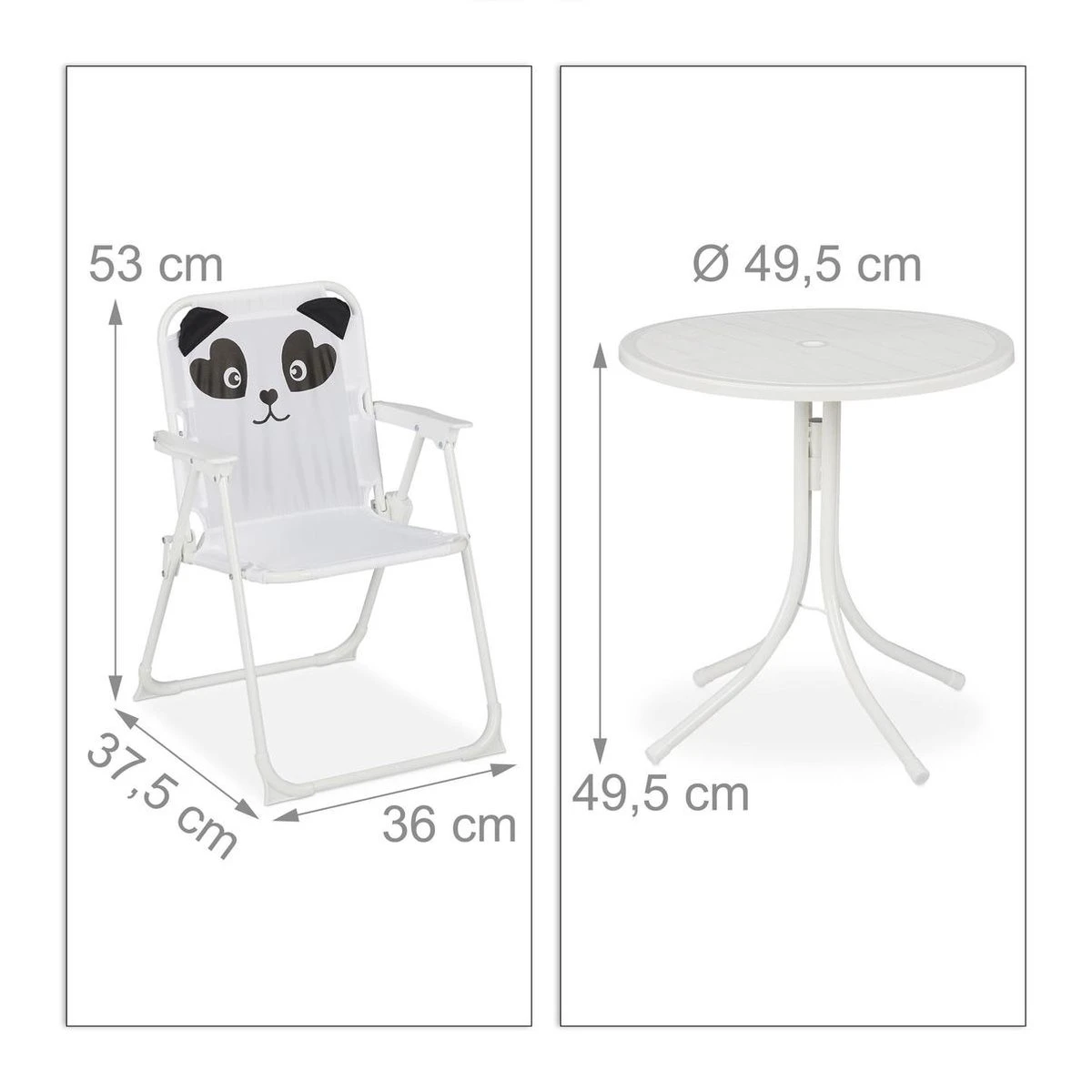 Ensemble De Jardin Relaxdays Enfants - Chaise De Jardin Pour Enfants - Table Pour Enfants - Parasol - Chaise De Camping Enfant Panda 6 Ensemble De Jardin Relaxdays Enfants - Chaise De Jardin Pour Enfants - Table Pour Enfants - Parasol - Chaise De Camping Enfant Panda – Image 6