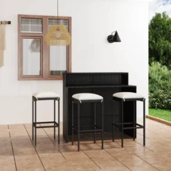 La Dolce Vita - Table GardenBar 4 Pièces Avec Chaises - Ensemble Meuble Bar - Ensemble Meuble Bar - Ensemble Coin Bar - Table Haute Avec Tabourets - Ensemble Bistro Avec Table Et Chaises Avec Coussins Noir -Jardin Meubles Magasin 1200x1200 1716