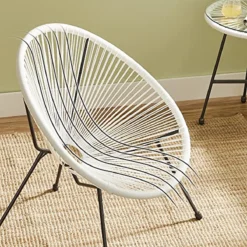 Cozy Living Mobilier De Balcon - Salon De Jardin - Mobilier De Terrasse - Set De 3 - Dessus De Table En Verre - 2 Chaises - Wit -Jardin Meubles Magasin 1200x1200 1755