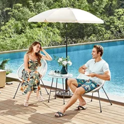 Cozy Living Mobilier De Balcon - Salon De Jardin - Mobilier De Terrasse - Set De 3 - Dessus De Table En Verre - 2 Chaises - Wit -Jardin Meubles Magasin 1200x1200 1756