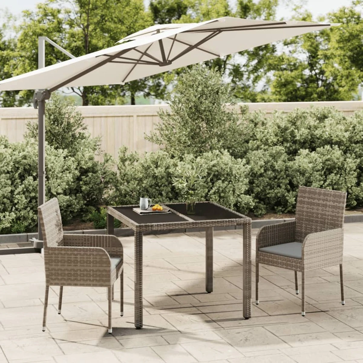 La Dolce Vita - Salon De Jardin 3 Pièces - Salon De Terrasse - Salon De Jardin Avec Chaises Et Table - Salon De Plein Air Avec Coussins Poly Rotin Gris 6 La Dolce Vita - Salon De Jardin 3 Pièces - Salon De Terrasse - Salon De Jardin Avec Chaises Et Table - Salon De Plein Air Avec Coussins Poly Rotin Gris – Image 6