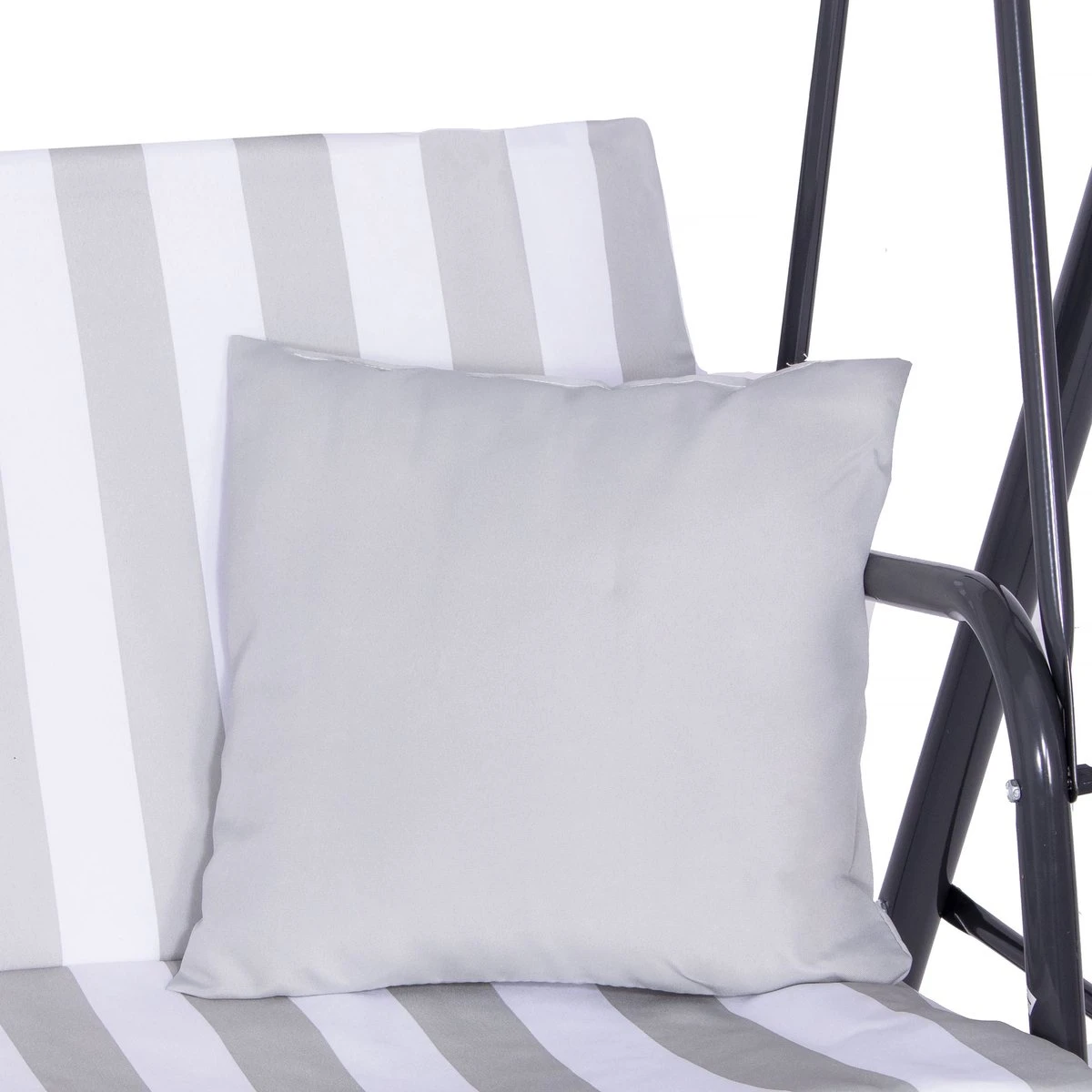 Banc De Balançoire Springos | Luna-Balançoire | 3 Places | Imperméable à L'eau | Comprend 2 Coussins | Auvent Réglable | 170 X 110 X 150 Cm | Rayé Gris Clair 15 Banc De Balançoire Springos | Luna-Balançoire | 3 Places | Imperméable à L'eau | Comprend 2 Coussins | Auvent Réglable | 170 X 110 X 150 Cm | Rayé Gris Clair – Image 15