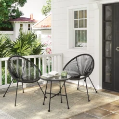 Cozy Living Mobilier De Balcon - Salon De Jardin - Mobilier De Terrasse - Set De 3 - Dessus De Table En Verre - 2 Chaises - Zwart 12 Cozy Living Mobilier De Balcon - Salon De Jardin - Mobilier De Terrasse - Set De 3 - Dessus De Table En Verre - 2 Chaises - Zwart -Jardin Meubles Magasin 1200x1200 1772
