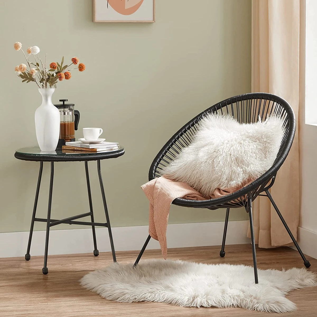 Cozy Living Mobilier De Balcon - Salon De Jardin - Mobilier De Terrasse - Set De 3 - Dessus De Table En Verre - 2 Chaises - Zwart 6 Cozy Living Mobilier De Balcon - Salon De Jardin - Mobilier De Terrasse - Set De 3 - Dessus De Table En Verre - 2 Chaises - Zwart – Image 6