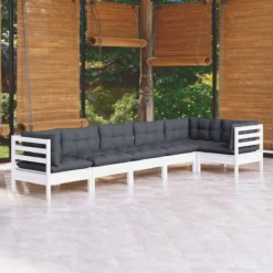 Prolenta Premium - Ensemble De Salon 6 Pièces Avec Coussins En Bois De Pin Blanc - Maison Et Jardin -Jardin Meubles Magasin 1200x1200 1793