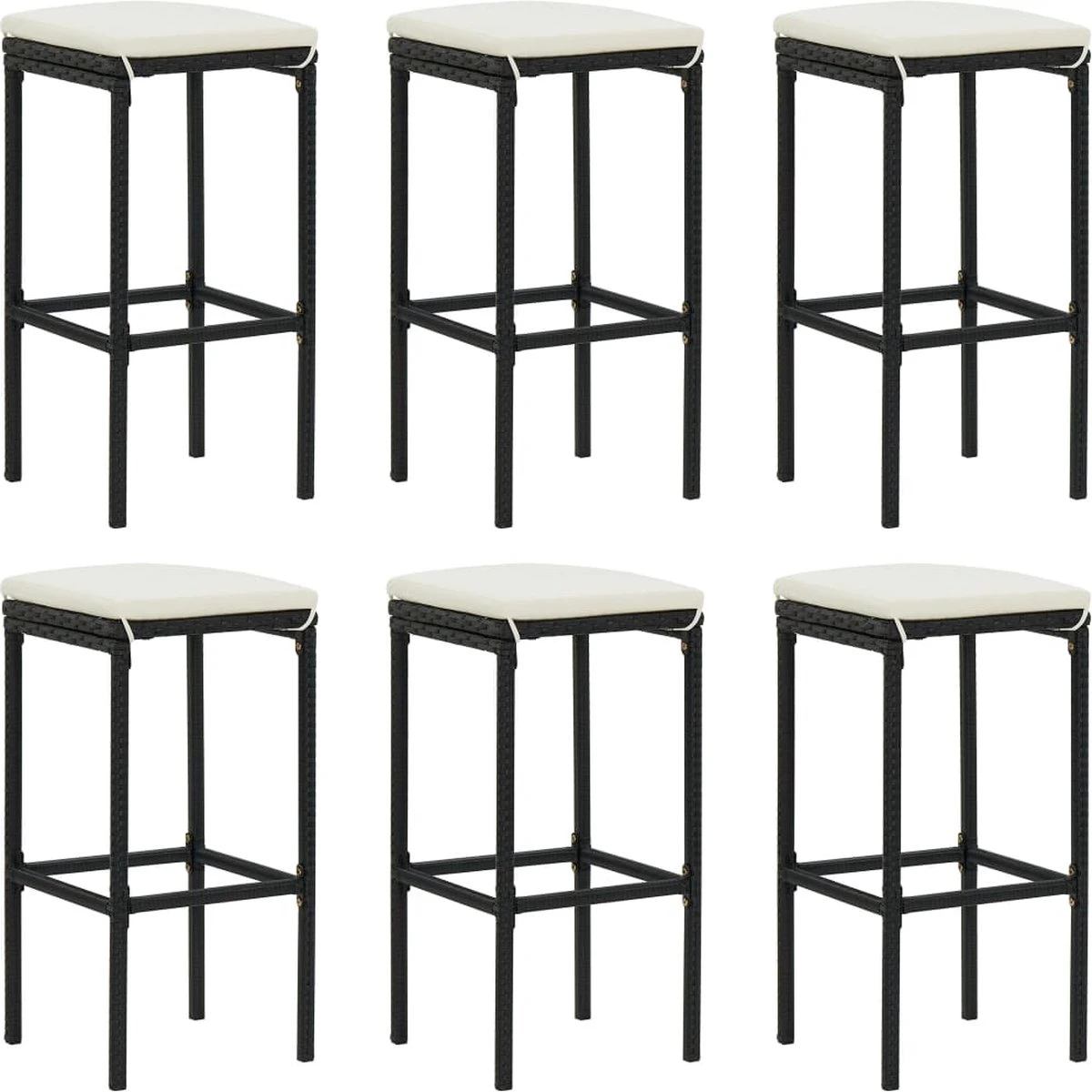 Prolenta Premium - Ensemble De Bar De Jardin 8 Pièces Avec Coussins Polyrotin Noir 8 Prolenta Premium - Ensemble De Bar De Jardin 8 Pièces Avec Coussins Polyrotin Noir – Image 8