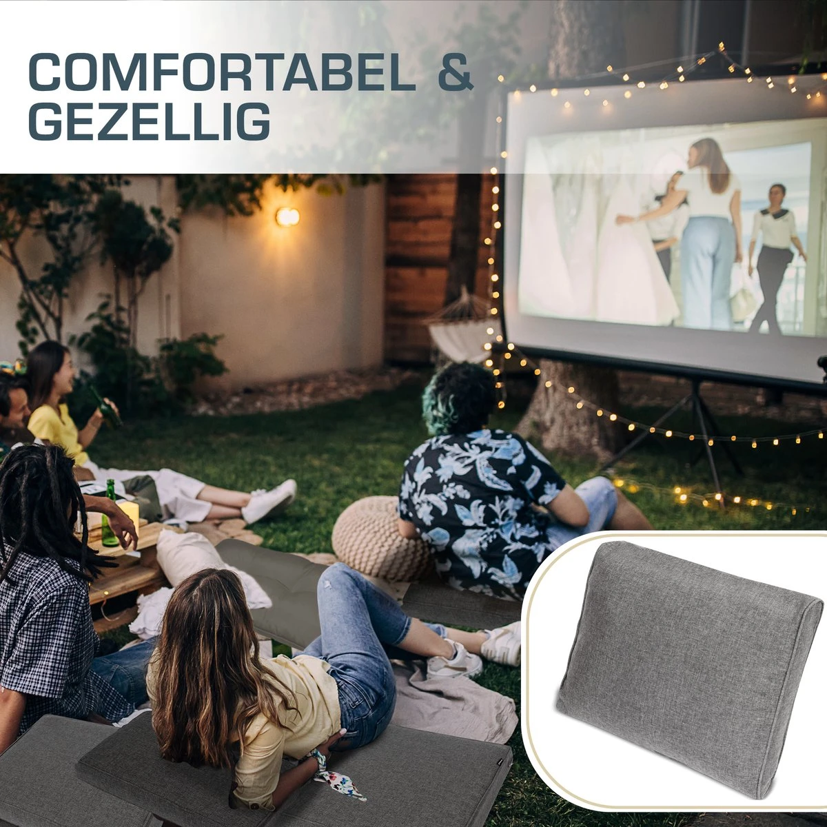 Bomoe Ilano - Coussin De Dossier Plein Air Lounge 50x40cm - Coussin De Jardin épaisseur 10cm, Lavable & Protection UV - Gris Clair 2 Bomoe Ilano - Coussin De Dossier Plein Air Lounge 50x40cm - Coussin De Jardin épaisseur 10cm, Lavable & Protection UV - Gris Clair – Image 2