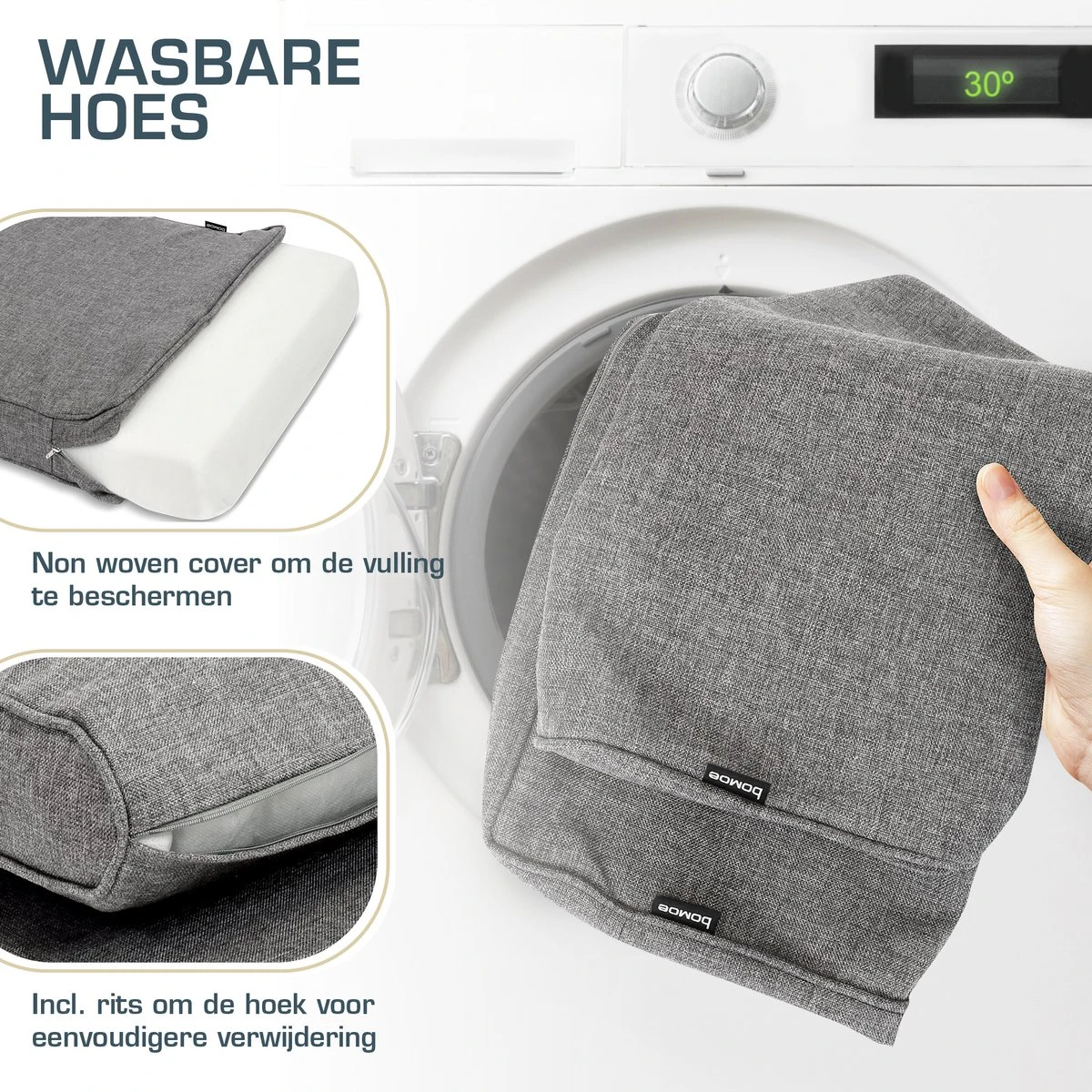 Bomoe Ilano - Coussin De Dossier Plein Air Lounge 50x40cm - Coussin De Jardin épaisseur 10cm, Lavable & Protection UV - Gris Clair 7 Bomoe Ilano - Coussin De Dossier Plein Air Lounge 50x40cm - Coussin De Jardin épaisseur 10cm, Lavable & Protection UV - Gris Clair – Image 7