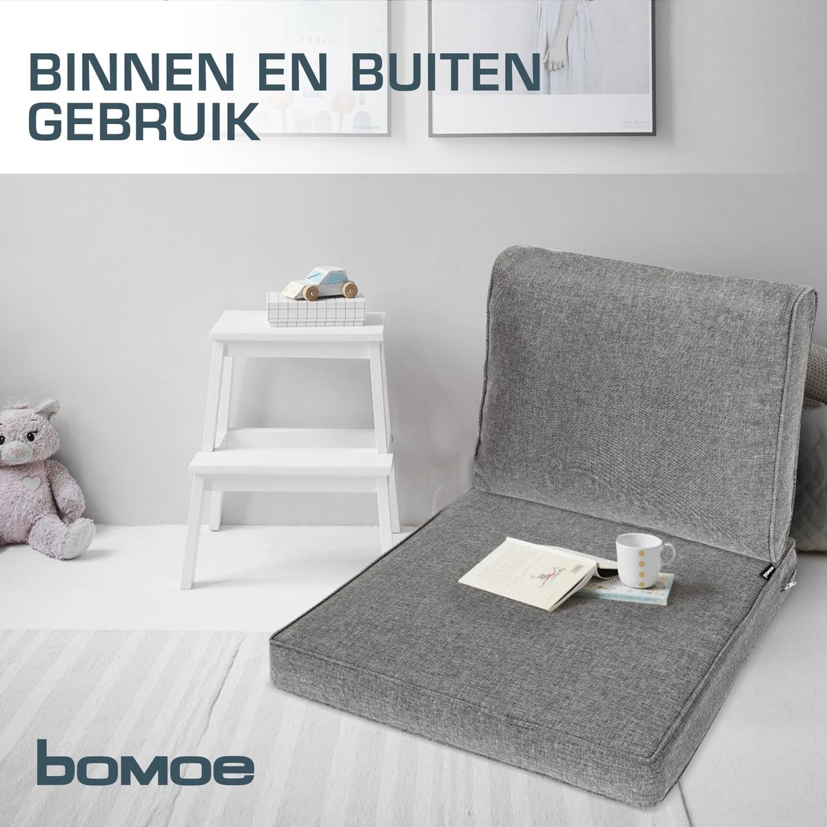 Bomoe Ilano - Coussin De Dossier Plein Air Lounge 50x40cm - Coussin De Jardin épaisseur 10cm, Lavable & Protection UV - Gris Clair 8 Bomoe Ilano - Coussin De Dossier Plein Air Lounge 50x40cm - Coussin De Jardin épaisseur 10cm, Lavable & Protection UV - Gris Clair – Image 8