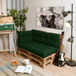 Beautissu Style - Set De Coussins Palette - 1x Coussin D'Assise 120x80 Cm & 1x Coussin De Dossier 120x40 Cm - Vert Foncé -Jardin Meubles Magasin 1200x1200 2038
