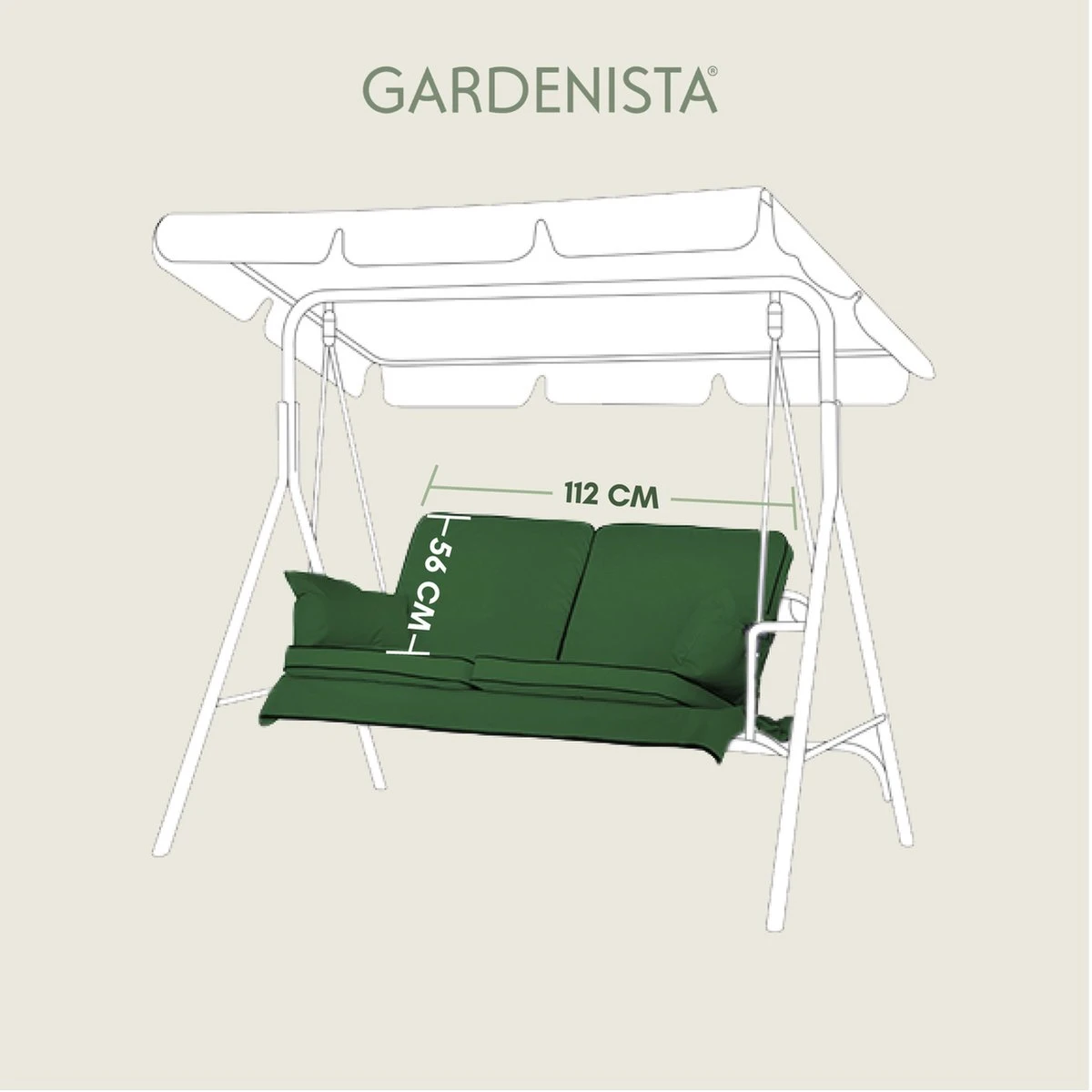 Coussins De Banc De Jardin De Jardin Gardenista - Coussin De Banc De Balançoire De Rechange Doux Et Confortable 2 Places Résistant à L'eau 2 Coussins De Banc De Jardin De Jardin Gardenista - Coussin De Banc De Balançoire De Rechange Doux Et Confortable 2 Places Résistant à L'eau – Image 2