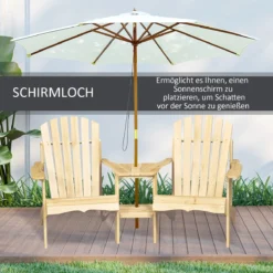 Banc De Jardin Outsunny Avec Table Et Support De Parasol, Mobilier D'extérieur, Bois Massif, Café 84B-396 -Jardin Meubles Magasin 1200x1200 209