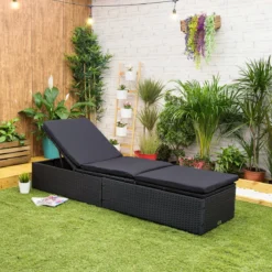 Gardenista Coussin De Rechange Pour Chaise Longue De Jardin Allibert Keter Daytona En Rotin Inclinable Coussin De Mobilier D'extérieur Résistant à L'eau Et Léger En Fibre Rembourrée Hypoallergénique, Zwart -Jardin Meubles Magasin 1200x1200 2094