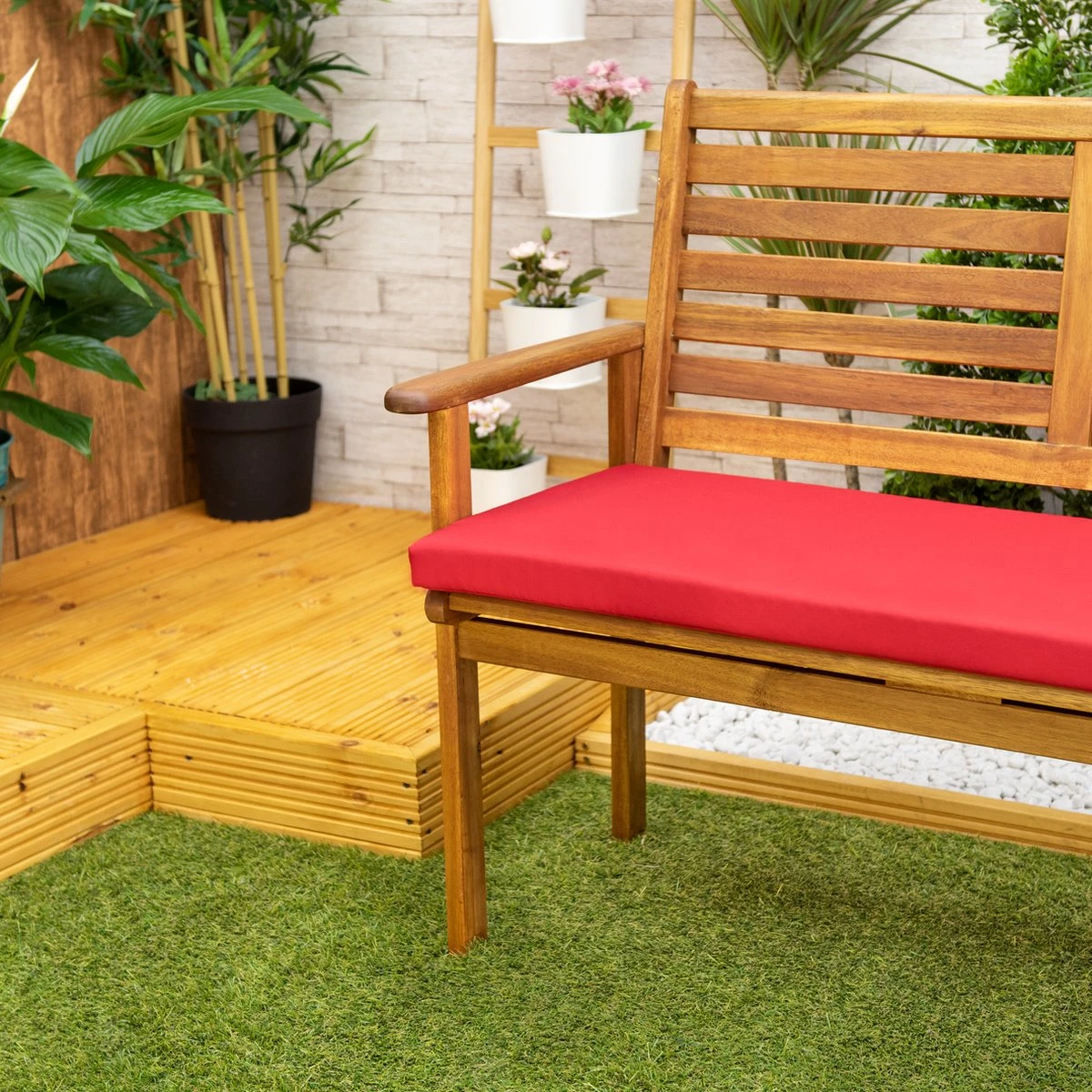 Gardenista Banc De Jardin Coussin De Terrasse Meubles De Canapé D'extérieur Coussin De Canapé 2 Places Matériau Résistant à Water Confortable Durable Et Léger, Rouge 2 Gardenista Banc De Jardin Coussin De Terrasse Meubles De Canapé D'extérieur Coussin De Canapé 2 Places Matériau Résistant à Water Confortable Durable Et Léger, Rouge – Image 2