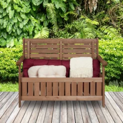 Banc De Jardin Relaxdays Avec Espace De Rangement - Banc De Balcon - Banc De Rangement De Jardin - Banc D'extérieur En Bois -Jardin Meubles Magasin 1200x1200 213