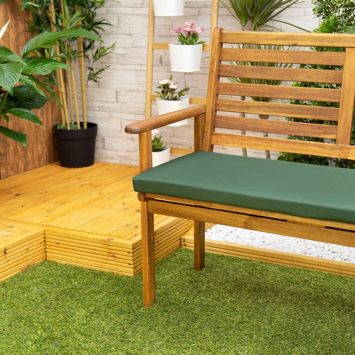 Gardenista Banc De Jardin Coussin De Terrasse Mobilier De Canapé D'extérieur Coussin De Canapé 2 Places Matériau Résistant à Water Confortable Durable Et Léger, Vert 3 Gardenista Banc De Jardin Coussin De Terrasse Mobilier De Canapé D'extérieur Coussin De Canapé 2 Places Matériau Résistant à Water Confortable Durable Et Léger, Vert – Image 3