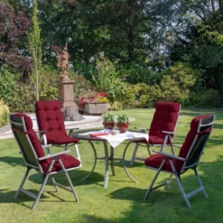 Beautissu Flair HL Set De 2 Coussins De Jardin à Dossier Haut - Coussin Pour Meubles De Jardin - Coussin D'Assise 120x50x8 Cm Rouge - Coussins De Jardin En Qualité Coussin Matelas -Jardin Meubles Magasin 1200x1200 2165