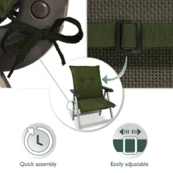 Beautissu HighLux NL – Set De 4 Coussins De Jardin Coussin à Dossier Bas 105x50x7cm – Coussin D'Assise D' Plein Air Pour Chaise De Jardin Vert Foncé -Jardin Meubles Magasin 1200x1200 2207