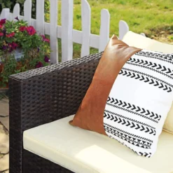 Your Home - Set De Canapé Lounge Avec Table - Salon De Jardin 5 Pièces - Avec Plateau En Verre - Avec Coussins - Canapé De Jardin - Brun-beige -Jardin Meubles Magasin 1200x1200 2251