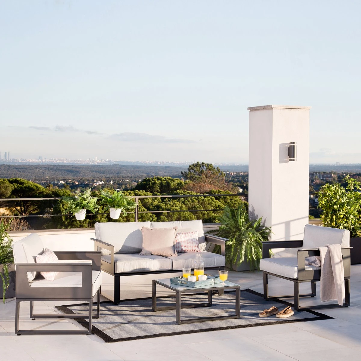 NATERIAL - Salon De Jardin ODYSSEA - Salon De Jardin - 4 Personnes - 1 Canapé Extérieur - 2 Fauteuils De Jardin - 1 Table Basse Extérieur 64x64x32 Cm - Aluminium - Acier - Grijs - Salon De Jardin 6 NATERIAL - Salon De Jardin ODYSSEA - Salon De Jardin - 4 Personnes - 1 Canapé Extérieur - 2 Fauteuils De Jardin - 1 Table Basse Extérieur 64x64x32 Cm - Aluminium - Acier - Grijs - Salon De Jardin – Image 6