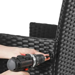 Ensemble De Salon De Jardin - En Polyrotin - Ensemble Lounge - Aspect Rotin - 2 Chaises - Avec Table En Verre - Zwart -Jardin Meubles Magasin 1200x1200 2280