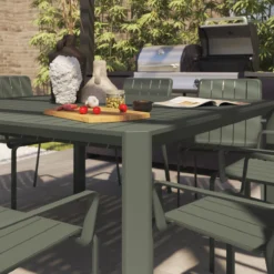 NATERIAL - Table De Jardin IDAHO - Table Extensible - 97/149 X 149 X 76 Cm - 6 à 8 Personnes - Aluminium - Vert - Table à Manger D'extérieur - Table Extensible - Table De Jardin - Extensible -Jardin Meubles Magasin 1200x1200 2291