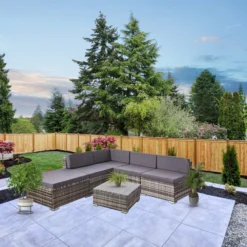 AREBOS Salon De Jardin - Salon De Jardin Salon De Jardin - Salon De Jardin Balcon - Salon De Jardin - 5 Personnes - Grijs -Jardin Meubles Magasin 1200x1200 2339