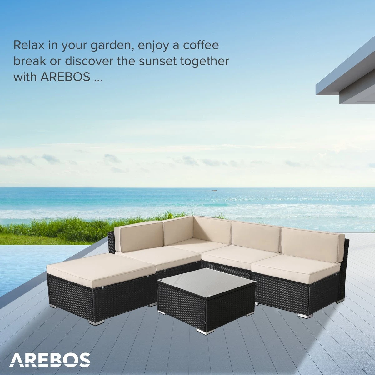 AREBOS Salon De Jardin - Salon De Jardin Salon De Jardin - Salon De Jardin Balcon - Salon De Jardin - 5 Personnes - Zwart 9 AREBOS Salon De Jardin - Salon De Jardin Salon De Jardin - Salon De Jardin Balcon - Salon De Jardin - 5 Personnes - Zwart – Image 9
