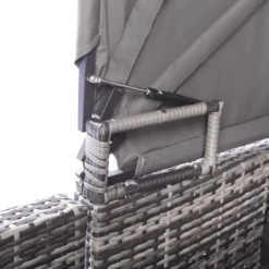 Ensemble De Meubles De Jardin En Rotin 5 Pièces - Ensemble De Salon De Terrasse Avec Auvent - Coussins Lavables Tissés Résistants Aux Intempéries Tissé Gris + Coussins Gris -Jardin Meubles Magasin 1200x1200 2360