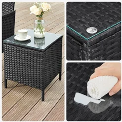 Salon De Jardin - En Polyrotin PE - Salon De Jardin - Table Et 2 Chaises - Salon De Jardin - Extérieur - Zwart -Jardin Meubles Magasin 1200x1200 2376