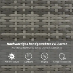 Ensemble De Meubles De Patio-ensemble De Banc De Salle à Manger De Patio 8 Pièces-canapé En Rotin Résistant Aux Intempéries Avec Table à Manger Et Chaise Et 4 Repose-pieds-osier Gris + Coussins Gris -Jardin Meubles Magasin 1200x1200 2380