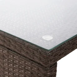 Teamson Home - Ensemble De Salon D'angle 3 Pièces - Mobilier De Jardin De Jardin - Canapé De Jardin - Table Et Coussins Inclus - Rotin - Marron / Wit -Jardin Meubles Magasin 1200x1200 2387