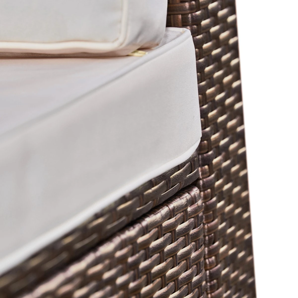 Teamson Home - Grand Ensemble De Salon D'angle 7 Pièces - Mobilier De Jardin De Jardin - Canapé De Jardin - Table Et Coussins Inclus - Rotin - Marron / Wit 8 Teamson Home - Grand Ensemble De Salon D'angle 7 Pièces - Mobilier De Jardin De Jardin - Canapé De Jardin - Table Et Coussins Inclus - Rotin - Marron / Wit – Image 8