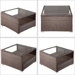 Casaria Polyrattan Lounge Set Coussins XL Table Plateau En Verre Mobilier De Jardin Marron Crème -Jardin Meubles Magasin 1200x1200 2418