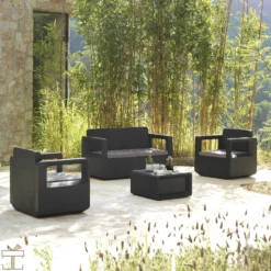Ensemble De Jardin De Luxe Happyment - 4 Personnes - Table De Salon - Coussins Lavables - Ensembles De Jardin - Table De Jardin Avec Chaises - Salon De Jardin -Jardin Meubles Magasin 1200x1200 2430