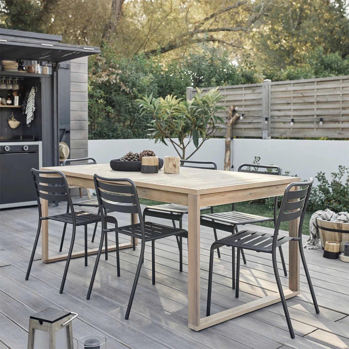 GENERIC - Set De 4 Chaises De Jardin CAFE - 4 X Chaise De Jardin - Empilable - L.52 X L. 44 X H.79 - Acier - Anthracite - Chaises De Terrasse - Chaises De Salle à Manger - Chaise Empilable 6 GENERIC - Set De 4 Chaises De Jardin CAFE - 4 X Chaise De Jardin - Empilable - L.52 X L. 44 X H.79 - Acier - Anthracite - Chaises De Terrasse - Chaises De Salle à Manger - Chaise Empilable – Image 6