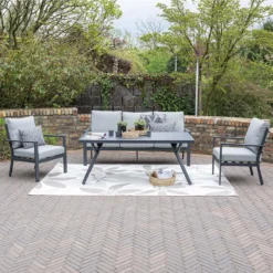 Garden Impressions Senja Ensemble De Salle à Manger Chaise-canapé 4 Pièces - Gris Clair -Jardin Meubles Magasin 1200x1200 2444
