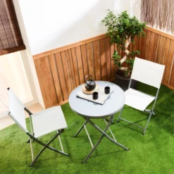 NATERIAL - Set De 4 Chaises De Jardin EMYS Avec Accoudoirs - Fauteuil Pliant - Fauteuil De Jardin - Pliable - Chaises De Terrasse - Chaises De Salle à Manger - Acier - Textilène - Wit 11 NATERIAL - Set De 4 Chaises De Jardin EMYS Avec Accoudoirs - Fauteuil Pliant - Fauteuil De Jardin - Pliable - Chaises De Terrasse - Chaises De Salle à Manger - Acier - Textilène - Wit -Jardin Meubles Magasin 1200x1200 2454