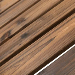 Outsunny Chaise à Bascule Avec Accoudoirs Chaise De Jardin Chaise à Bascule Bois Massif Brun Foncé 84A-133