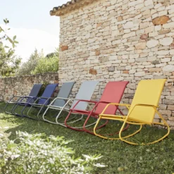 NATERIAL - Chaise à Bascule LYCO - Chaise à Bascule - Avec Coussins Gris - Acier - Vert - Chaise à Bascule - Chaise Longue De Jardin - Chaise Longue - Chaise à Bascule -Jardin Meubles Magasin 1200x1200 2472